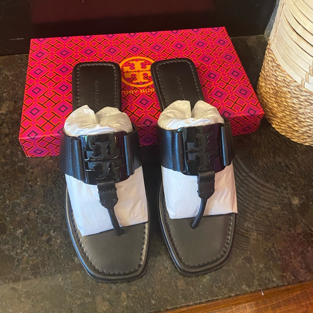 Tory Burch Black Slide Sandals - Picture 4 of 6